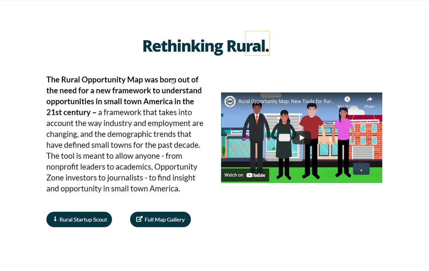 A content section of the Rural Opportunity Map site