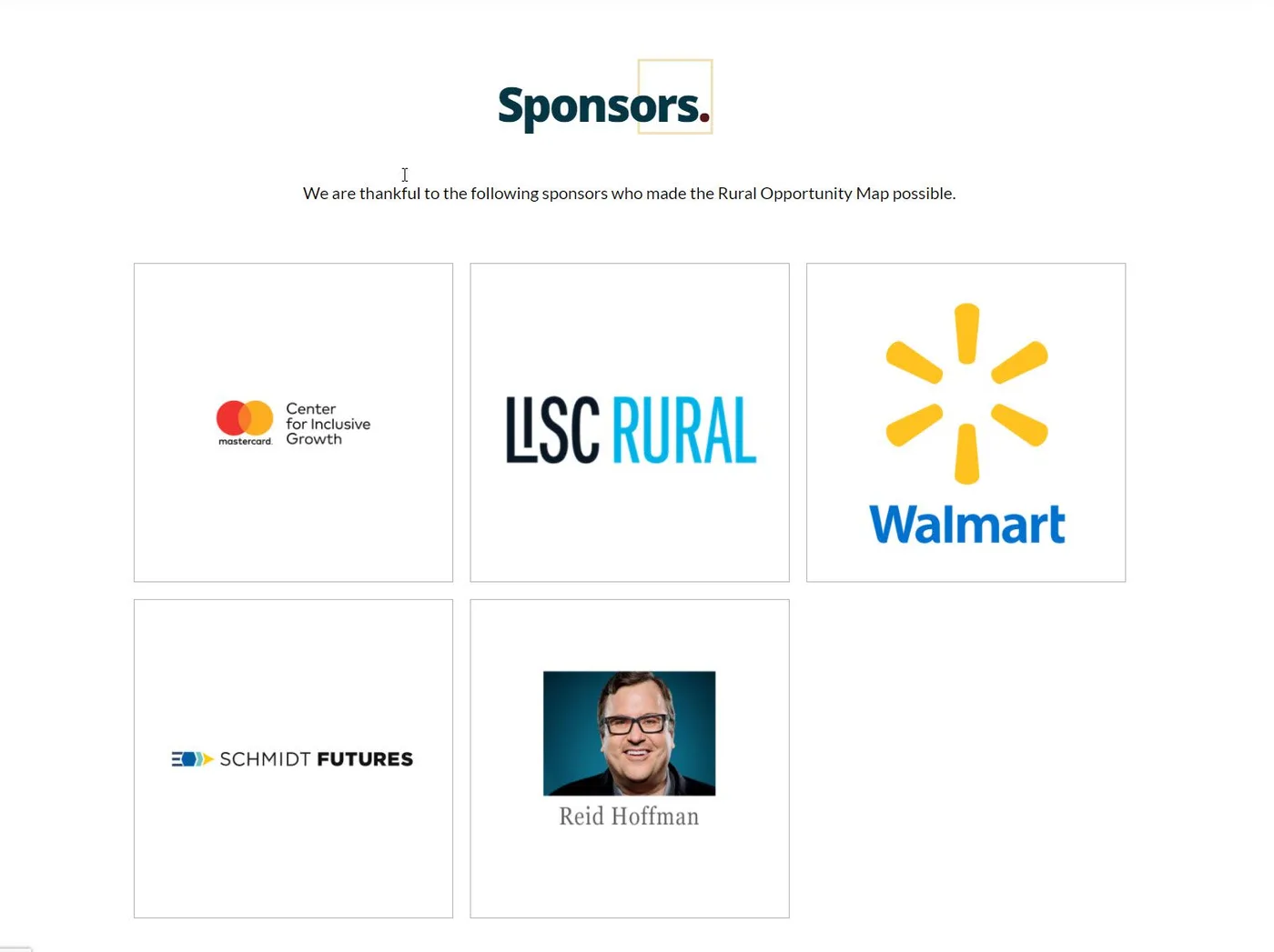 A resources section of the Rural Opportunity Map site