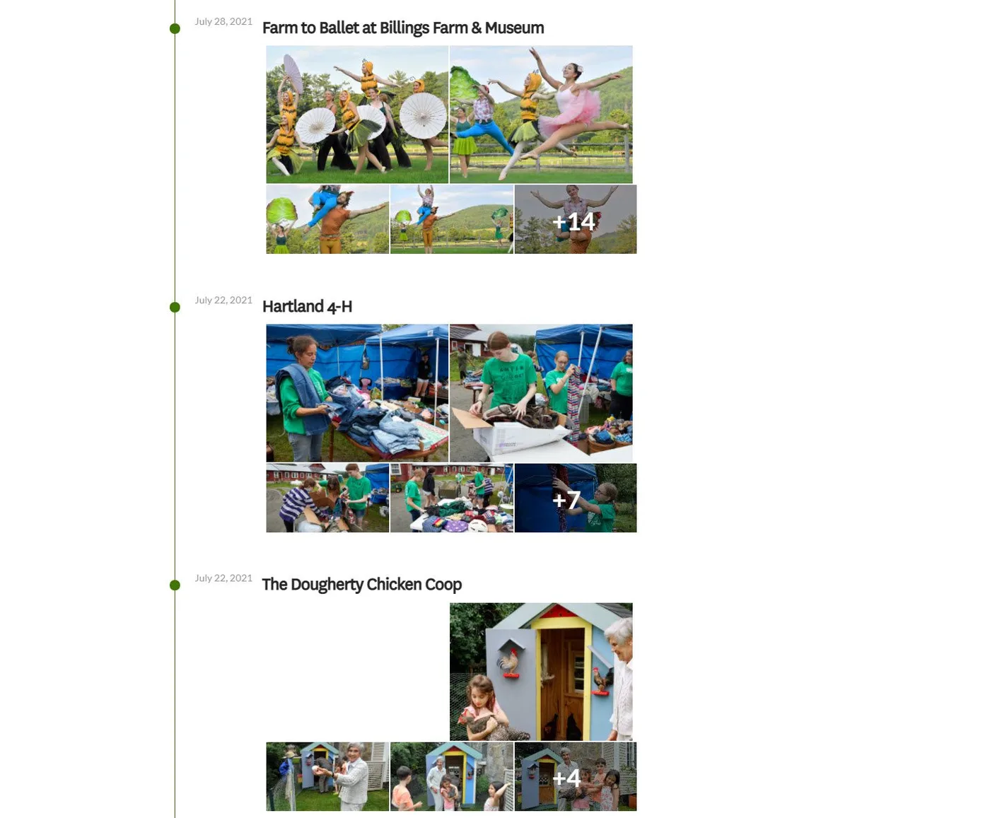 A featured story layout on The Vermont Standard